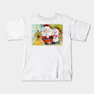 Rudolph, Santa and Frosty after a few beers. Kids T-Shirt